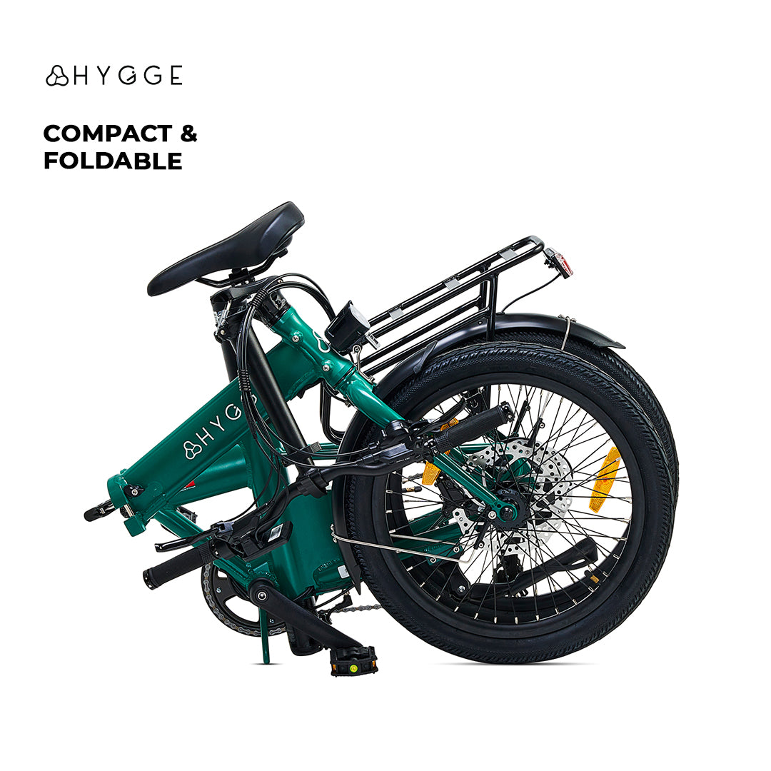 Hygge Virium Foldable 250W Electric Bike Racing Green (2025 Release)