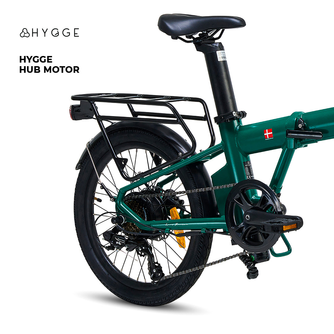 Hygge Virium Foldable 250W Electric Bike Racing Green (2025 Release)