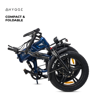 Hygge Sorø E-Bike Foldable Fat Tyre Royal Blue